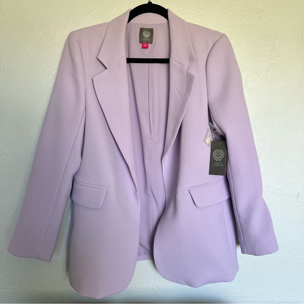 Vince Camuto Purple Crepe Notch Collar Blazer